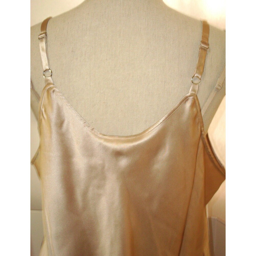 NWT New Ryllace 20 Silk Blouse Cami Beige Champagne Tank Camisole Top Plus Shiny - Picture 8 of 13